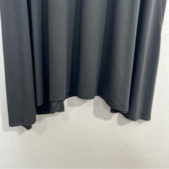 Eileen Fisher Dark Gray Organic Cotton Jersey V-Back Fit & Flare Dress Size PS - Picture 4 of 9